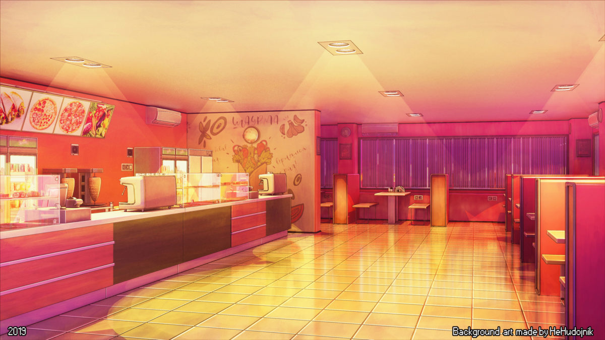 Background art for visual novel game 